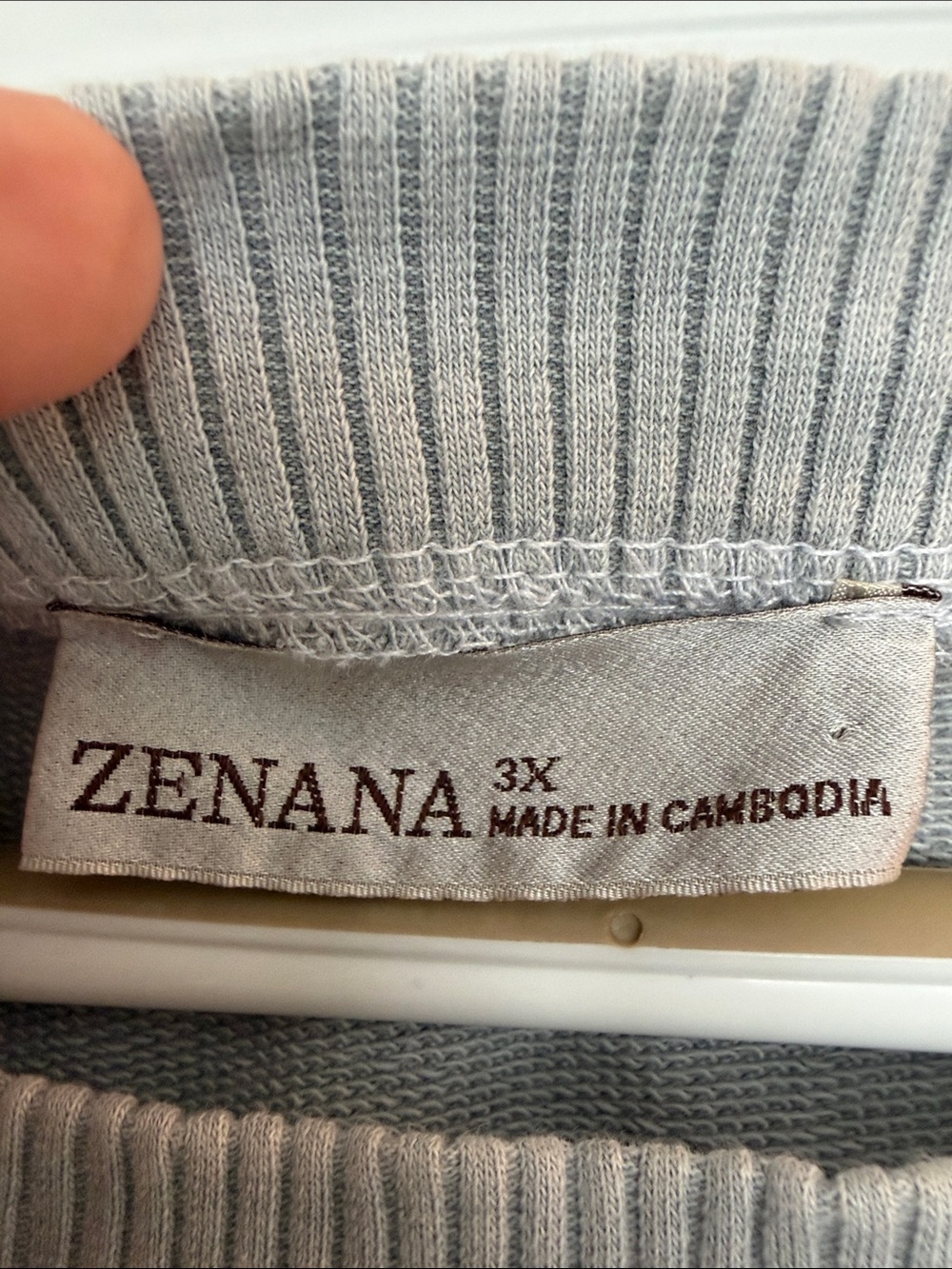 Zenana Outfitters Oversized Crewneck Sweatshirt - Light Grey - Picture 3 of 3